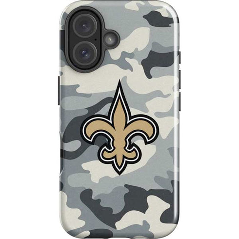 NFL New Orleans Saints Camo iPhone 16 Impact Case